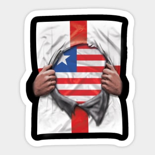 Liberia Flag English Flag Ripped - Gift for Liberian From Liberia Sticker